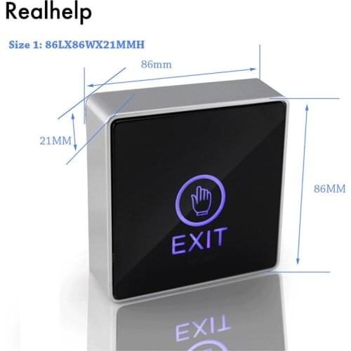 Touch Pad DC12V Exit Button Door Entrance Guard Exit Release Push Button Switch Touch Sensitive with LED Transformation