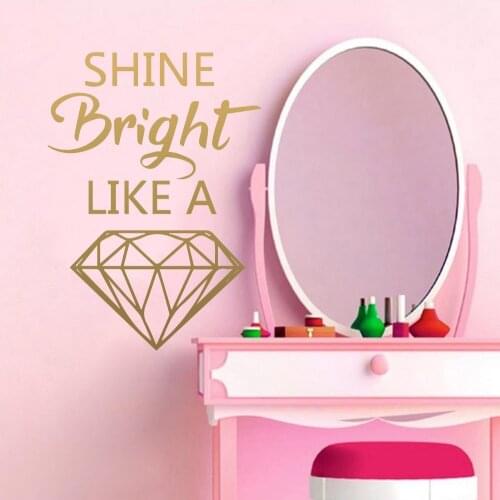 Lovely diamond shine bright Cartoon Wall Decals Pvc Mural Art Diy Poster For Home Decor Living Room Bedroom Vinyl Art Decals