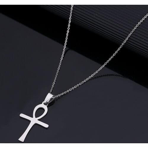 Stainless Steel Egyptian Ankh Cross Pendant Necklaces Ankh Cross Egypt Hieroglyphs Crux Ansata Jewelry