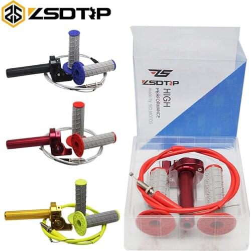 ZSDTRP 7/8" 22mm Twist Throttle Grips Cable for CRF KLX TTR 110 125 150 200 250 cc Dirt Pit Bike