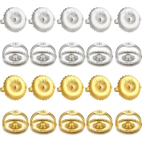 5 Pairs Sterling Silver Screw on Earring Backs Replacements Hypoallergenic Secure Locking ScrewBacks for threaded Post