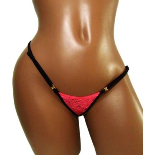 CC Plus Size Women Thongs Low Waist Lace Panties Femlae Lingerie Underwear Micro Bikini Adjust Y G-String Seamless Underpant