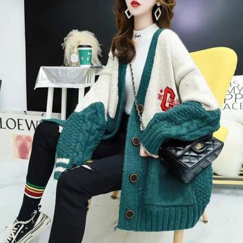 Women Cardigans Sweater Coat 2020 Autumn New Long Sleeve Large Size Knitting Jacket Female Casual Cardigan Sweater Femme W2093