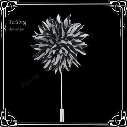 12 PCS/LOT Mens silk flower lapel pin stick pins men suit flower lapel brooch pin