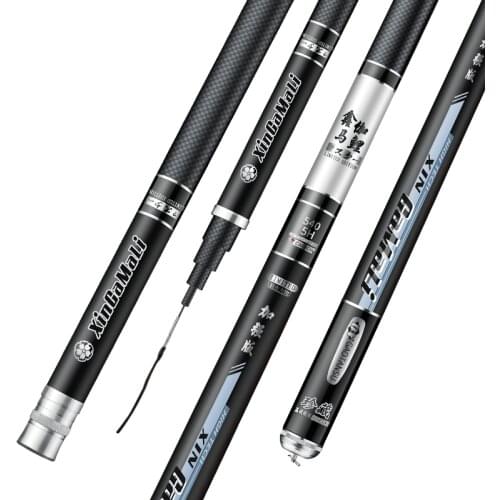 2.7m-7.2m Taiwan Fishing Rod Carbon Fiber Hand Cane 5H 6H Super Hard Long Section Carp Fishing Pole Pesca Fishing Tackle