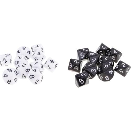 20pcs D10 Polyhedral Dices 16mm Digital 10 Sided Dice for Dungeons and Dragons Role Playing Board Games