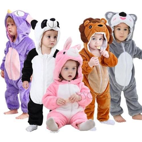 2021 Baby Rompers animal panda infantil Jumpsuit Boy&girl clothes Winter High quality Flannel newborn ropa bebe Clothing Costume