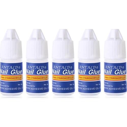 5pcs/set Nail Glue Strong Adhesive Nail Art Glue False Nail Tip Glue Fast-dry Adhesive Acrylic Nail Art False Tips Nail Art Tool