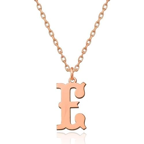 925 sterling Silver E Letter Necklace DN395