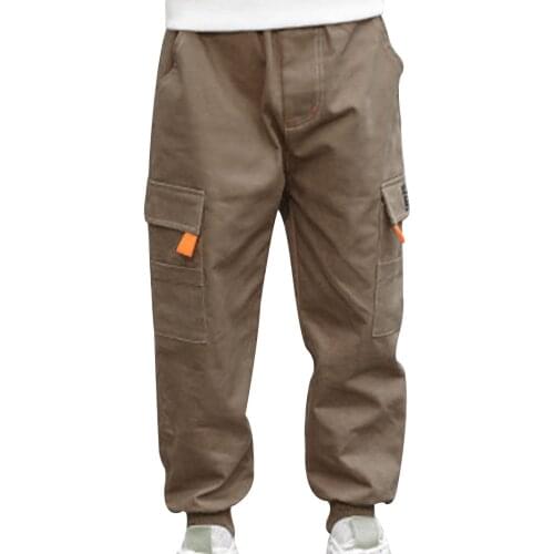 Kids Cargo Pants Boys Casual Pants Spring Autumn Kids Clothing Cotton Boys Loose Long Trousers Children Sports Pants 3-14 Years