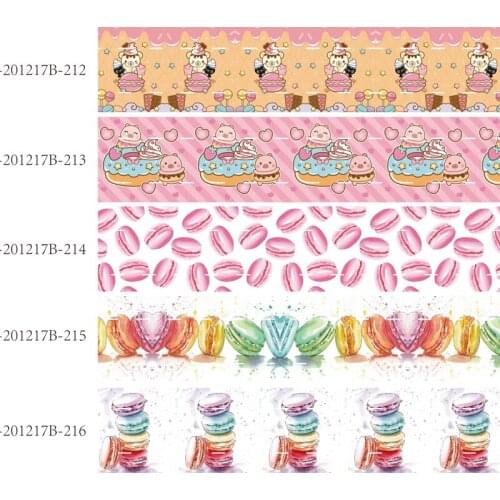 50 yards/lot) Valentine gift packing 25mm 38mm colorful macaron printed grosgrain ribbon