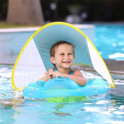 Children swimming rings inflatable circles for the sea Baby buoy outdoor games baby swimming float inflatable with canopy shade