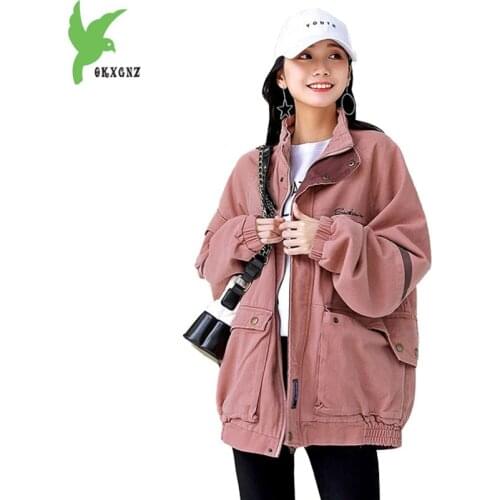 Denim short jacket women Loose tops Baseball uniform students Casual Outerwear Plus size female jeans jackets Windbreaker 2206