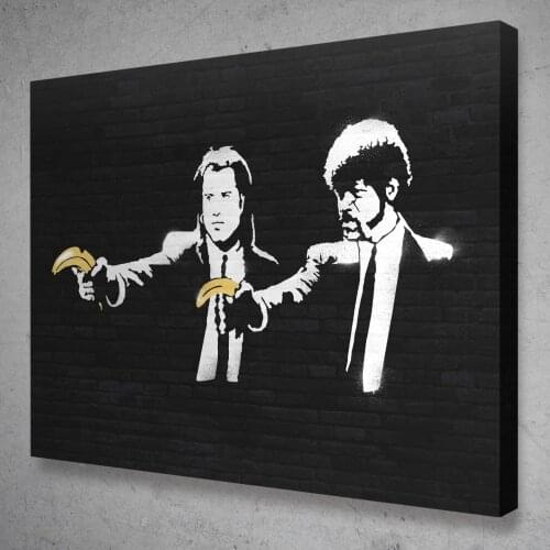 Canvas Home Decoration Pulp Fiction Banksy Street Wall Art Painting HD Print Modern Posters Cuadros Modular Pictures Living Room