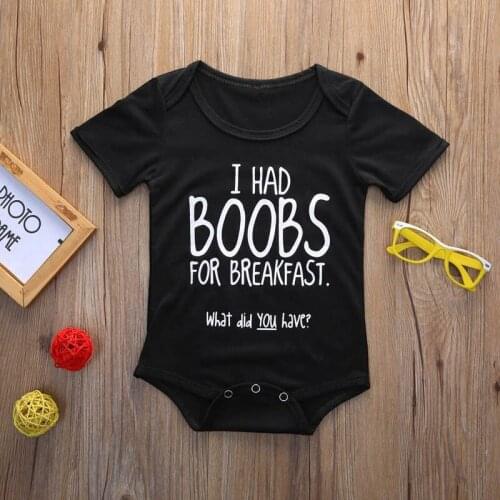 Funny Newborn Baby Romper Infant Cotton Short Sleeve Boy Baby Letter Clothes Girl Print Suit Born Crawling Baby 0-24M New