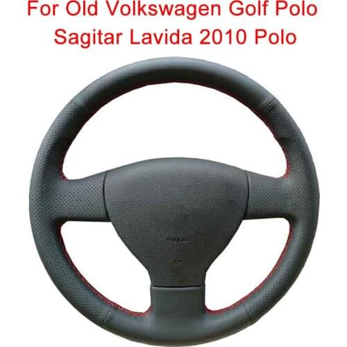 Customize Car Steering Wheel Cover For Old Volkswagen Golf Polo Sagitar Lavida 2010 Polo Leather Braid For Steering Wheel