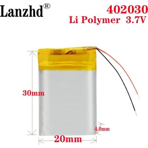 40pcs 200mAh 3.7V 402030 042030 Lithium Li-ion Polymer Battery Rechargeable Li-po Batteries for Bluetooth GPS MP3 MP4 MP5 PSP