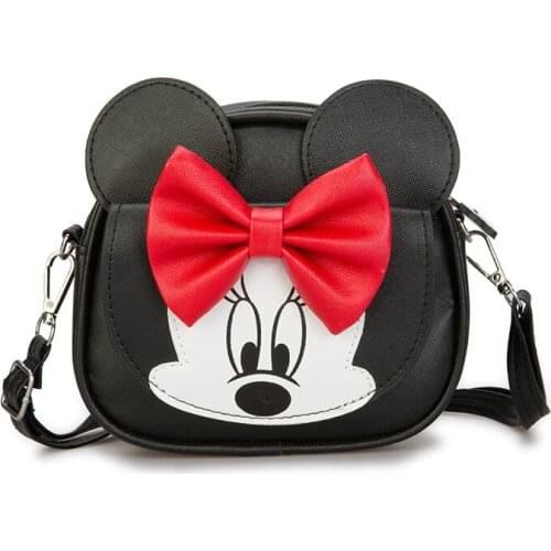 Disney Mini Womens Bag Baby Princess Fashion Girls Handbags Cartoon Minnie PU Shoulder Cute Coin Purse