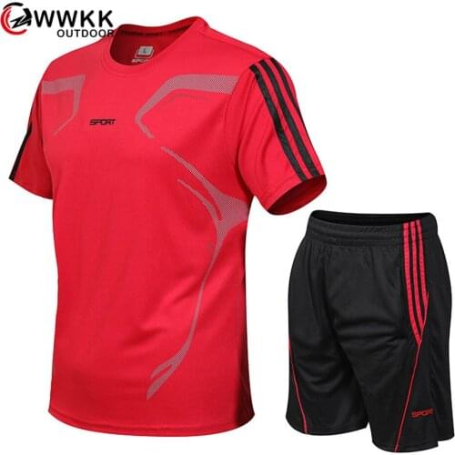 WWKK New Summer Mens Moisture Wicking Fashion Short-Sleeved T-Shirt Suit Casual Fashion O-Neck Shirt Loose Cuffs Stretch Shorts