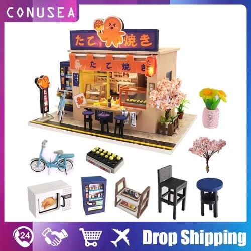 Diy Dollhouse Kit Wooden Doll Houses Furniture for Dolls Roombox House for Children Miniature Building Kits Gift for Girls boys