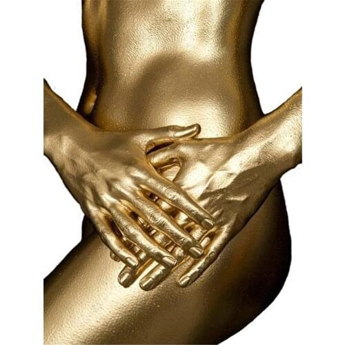 Black And Gold Woman DIY 11CT Embroidery Cross Stitch Kits Craft Needlework Set Cotton Thread Printed Canvas Home Wholesale