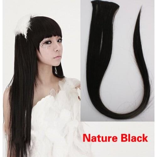 Nature Black Clip On Hair Straight Extensions Easytouse Long Elegant