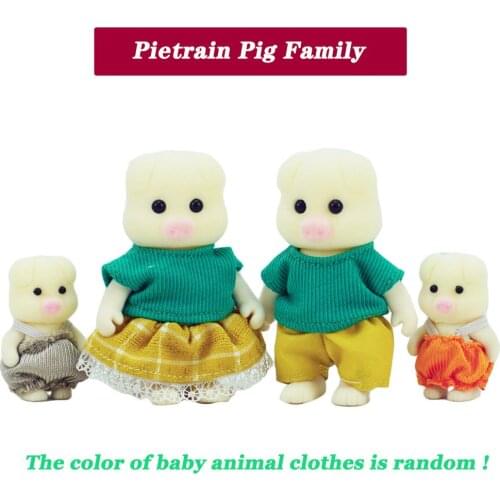 New 1/12 Kids Toy DollHouse Accessorie Forest Animal Home Miniature Critters 3 Inch Pietrain Pig Family Collectible Toy For Girl