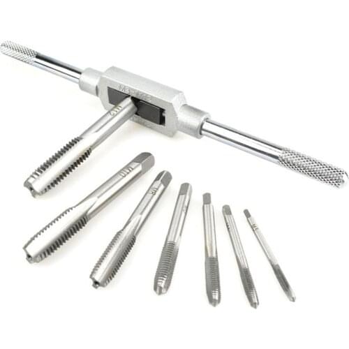 NEW 8PCS M3-M12 Tap Set Small Tap Twisted Hand Tools Screw Thread Plugs Taps Hand Screw Taps Metal Processing Wrench Holder