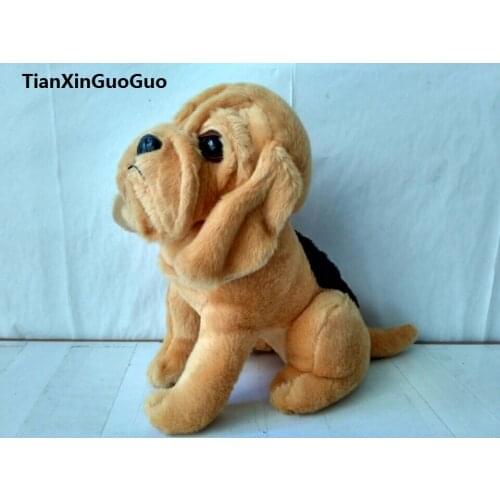 New arrival 25cm squatting yellow dog plush toy soft doll birthday gift b1687