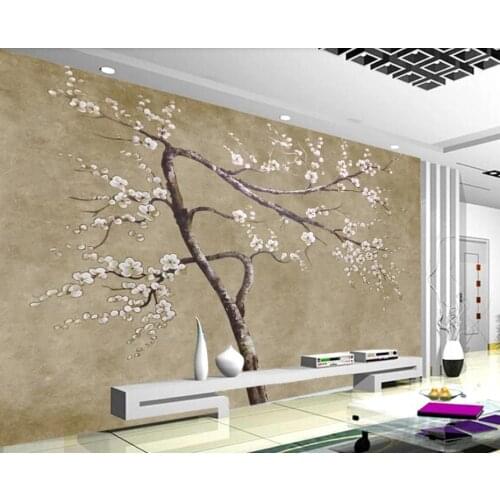 Wallpaper for walls 3 d for living room Vintage hand drawn flower tree background wall