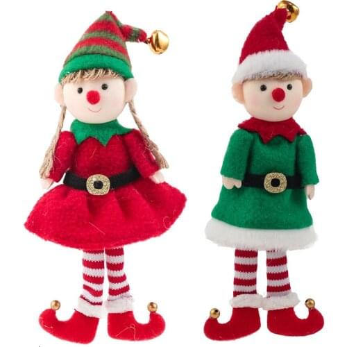 2pcs Adorable Exquisite Xmas Adorable Elf Doll Pendant Elf Doll Ornament Xmas Doll Pendants for Christmas Hanging Decoration