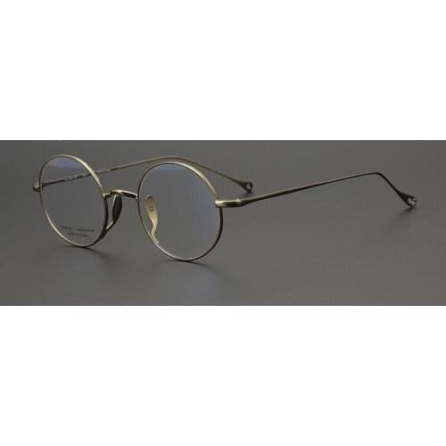 Brand Designer Pure Titanium Original Quality Glasses Frame Men Women Handmade Super Light Retro Round Eyeglasses Oculos De Grau