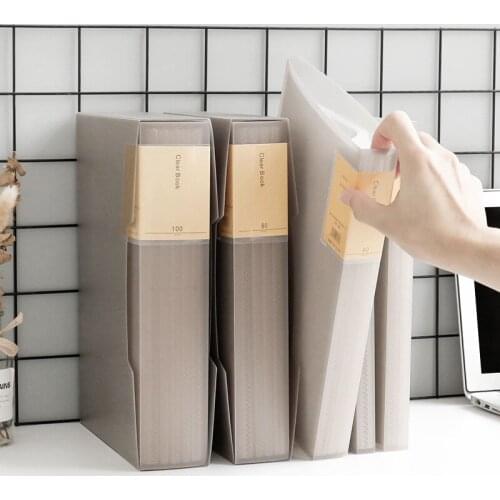 A4 Gray Information Book Examination Paper Folder Finishing Transparent Insert Multi-layered File Book Classification Collection