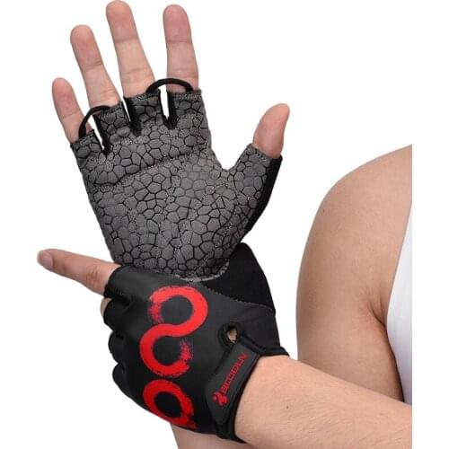 Microfiber Half Finger Gloves Soft Padded Short Finger Glove Hook & Loop Closure Easy Take off for Riding Fitness Summer XIN