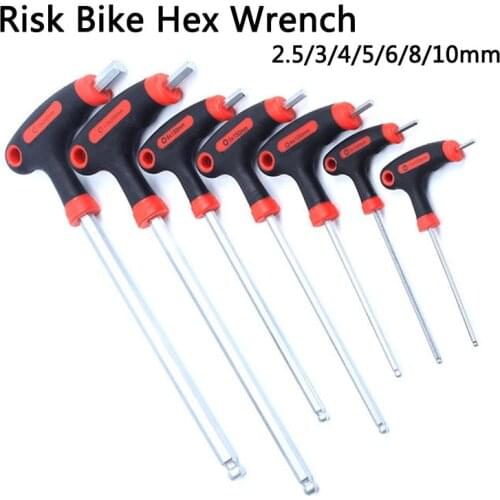 Risk 7PCS Universal MTB Road Bike Tool 2.5-10mm Hex Allen Wrench L Type for Stem / Disc brake seat / Headset Repair Tool Kit