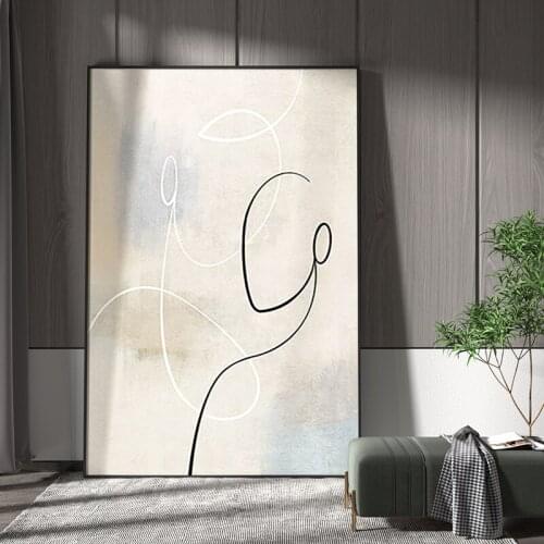 Hand-painted Oil Painting Modern Abstract Black And White Living Room Sofa Backdrop Triple Decorative Painting Paintings Restaur
