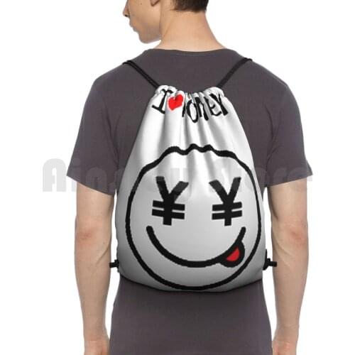 I Love Money Backpack Drawstring Bag Riding Climbing Gym Bag I Love Money One Bite I Miss Sports Its Only Money Zillion El