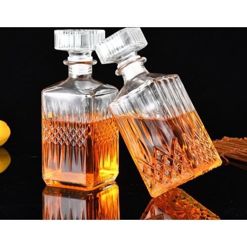 Glass Wine Bottle Home Hip Flasks Storage Alcohol Wine Set European Style Wiskey Tequila
