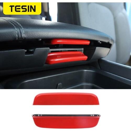 TESIN Interior Mouldings ABS Car Armrest Box Switch Decoration Cover Trim Stickers Fit for Dodge RAM 1500 2018+ Car Accessories