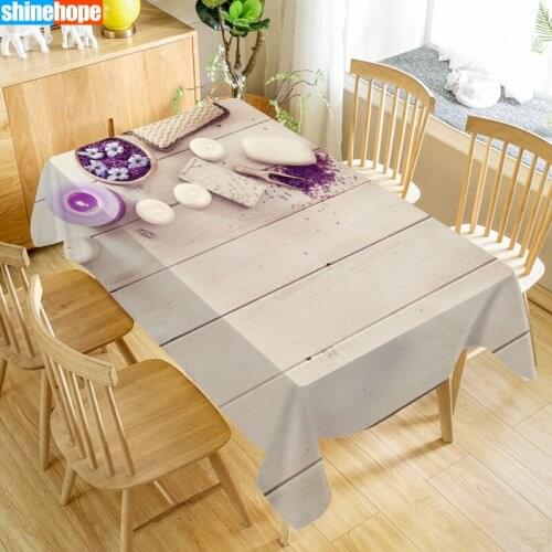 Custom Spa Zen Stone Table Cloth Holiday Party Waterproof Oxford Fabric Rectangular Tablecloth Home Party Tablecloth