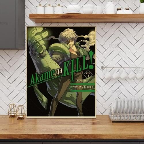 Japanese Anime Akame Ga Kill Poster Vintage Wall Picture for Home Room Wall Decor Retro Art Painting