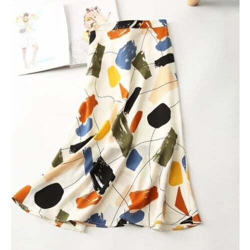 Ginzagirl Newst Plus 5XL Skirts Danqing Flower Empire Leisure A-Line Chic All-Match Verano Vintage for Girls Faldas Moda