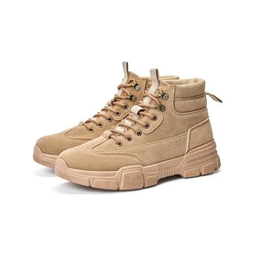 MR CO Suede Leather Steel Toe ShoesNon-Slip Safety Boots Winter Warm Boots Men