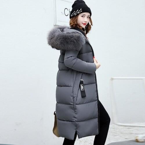 Winter Suit-dress Hair Lead Cotton-padded Clothes Long Fund Self-cultivation Thickening Down Cotton Keep Warm Even Hat Loose