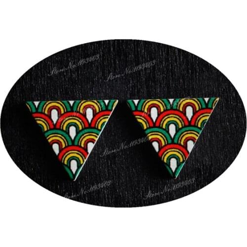 15 x 17mm Feather Triangle Wood Laser Cut Cabochon beads to make DIY Rings, Earrings, Brooch, Necklace pendant