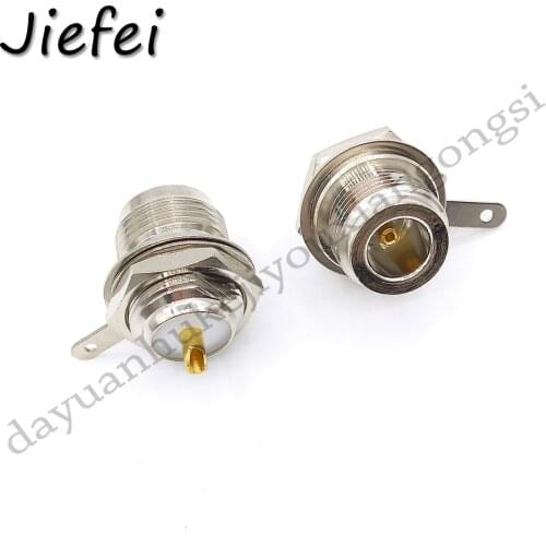 300Pcs New high quality Connector N Type female Jack bulkhead solder cup desk mount RF COAXIAL Adapter