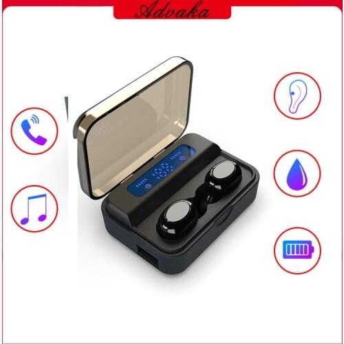 Advaka H02-S509-TWS BT 5.0 Earphones 1800mAh Charging Box Wireless Headphone LED Display Sport Waterproof Earbuds Headset
