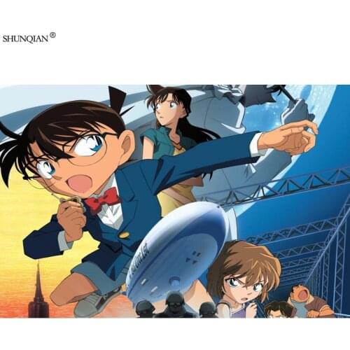 Detective Conan Poster Print Silk Fabric Print Poster Cloth Fabric Wall Poster Custom Satin Poster 40X60cm,50X75cm,60X90cm