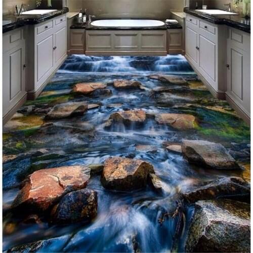 Beibehang Customized personalized ultra-high water stone paste sitting room 3d flooring kitchen floor tile adhesive wall paper