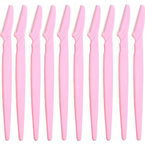 10 Pcs/set Eyebrow Trimmer Woman Face Shaver Brow Blades Razor Female Safe Facial Blade Shaping Knife Body Hair Removal Tools